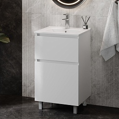 Teymi Тумба с раковиной Laina 50 белая матовая – фотография-4