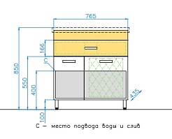 Style Line Тумба с раковиной Ориноко 80 – фотография-2