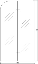 Teymi Шторка на ванну Anni 80x140 профиль черный матовый стекло прозрачное – фотография-12