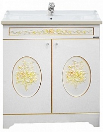 Misty Тумба с раковиной Milano 70 белая патина/декор – фотография-1