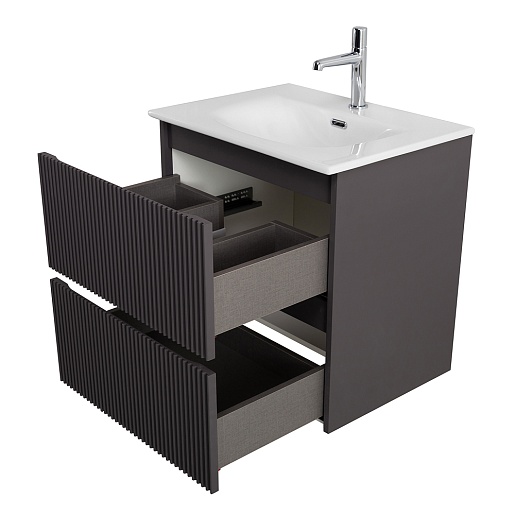 BelBagno Тумба с раковиной Uno mini 60 подвесная Темно-Серый матовый с раковиной BB-8099-3-60 – фотография-8