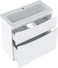 Vivon Тумба с раковиной Ostin 80 напольная белая матовая – фотография-8