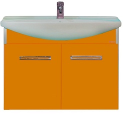 Misty Тумба для умывальника Джулия 85 подвесная оранжевая – фотография-1