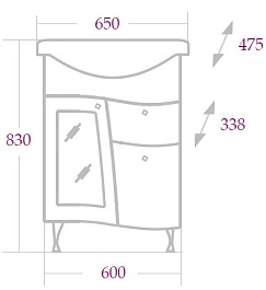 Onika Тумба с раковиной Валенсия 65.182 – фотография-4