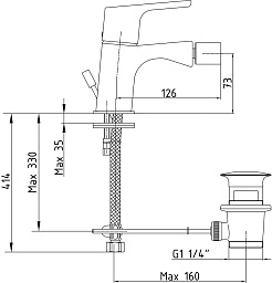 E.C.A. Смеситель для биде Luna 102110192 хром – фотография-2