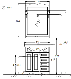 Opadiris Тумба с раковиной Клио 70 белый матовый – фотография-6