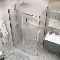 Grossman Боковая стенка Pragma 80x195 профиль хром стекло прозрачное – фотография-3