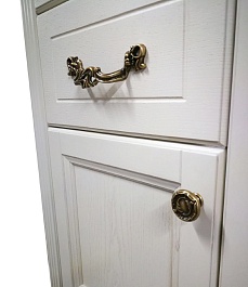 ValenHouse Тумба с раковиной Эллина 85 белая, фурнитура бронза – фотография-7