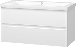 Misty Тумба с раковиной Алиса 100, 2 ящика, подвесная – фотография-2