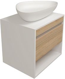 Teymi Тумба с раковиной Ritta 55 Ellie 60 подвесная белый/дуб – фотография-1