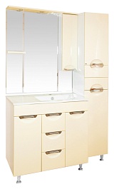 Misty Зеркальный шкаф Кристи 90 R бежевый, эмаль – фотография-2