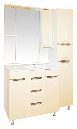 Misty Зеркальный шкаф Кристи 90 R бежевый, эмаль – фотография-2