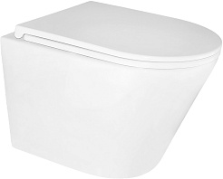 Azario Унитаз подвесной Teramo AZ-0053 безободковый белый – фотография-1