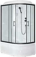 Royal Bath Душевая кабина Practic RB 8120BK1-M-BL 90x90 L стекло рифленое профиль черный матовый