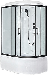 Royal Bath Душевая кабина Practic RB 8120BK1-M-BL 90x90 L стекло рифленое профиль черный матовый – фотография-1