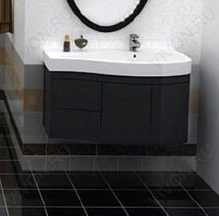 Aquanet Тумба с раковиной Сопрано 2-95 R черная (169632) – фотография-2