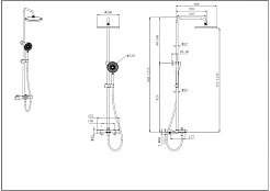 Aquatek Душевая стойка AQ2043MB с термостатом, матовая черная – фотография-4
