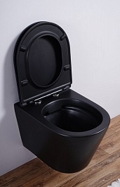 Esbano Унитаз Clavel подвесной безободковый черный матовый – фотография-5