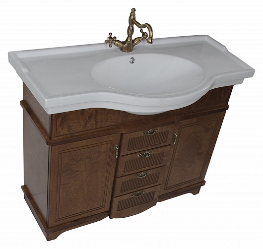 Aquanet Тумба с раковиной "Луис 110" темный орех (179730) – картинка-3