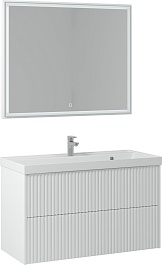 Водолей Мебель для ванной Тач 100 подвесная белая – фотография-2