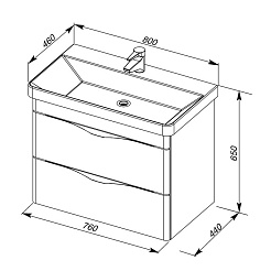 Aquanet Тумба с раковиной "Орлеан 80" белая – фотография-7