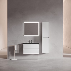 Sancos Тумба с раковиной Libra 80 белый глянец раковина Element 81 CN7005MB – фотография-9