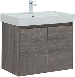 Aquanet Тумба под раковину Nova Lite 75 2 дверцы подвесная дуб рошелье – фотография-1