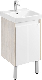 Акватон Тумба с раковиной Сканди Doors 45 белая/дуб верона – фотография-1