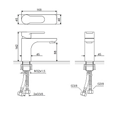 Excellent Смеситель для раковины OXALIA AREX.9001CR хром – фотография-2