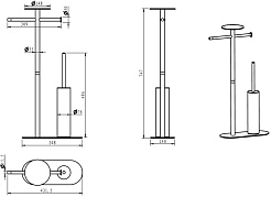 Boheme Стойка с держателем туалетной бумаги и ершиком Q 10953-B-CR – фотография-3