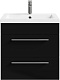Водолей Тумба под раковину Элис 58 подвесная 2 ящика черная – фотография-13