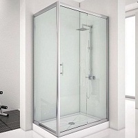 Aquanet  Душевой уголок Alfa 160x90 NAA1131 профиль хром стекло прозрачное