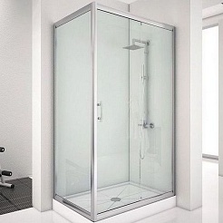 Aquanet  Душевой уголок Alfa 160x90 NAA1131 профиль хром стекло прозрачное – фотография-1