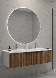 Зов Мебель для ванной Кито 120 подвесная белая/тростник – фотография-1