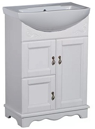 Bas Мебель для ванной Варна 75 белый, глухие дверцы, зеркало – фотография-3