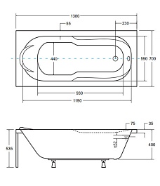 Besco Акриловая ванна Bona 140x70 – фотография-3