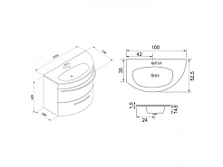 De Aqua Мебель для ванной Эскалада 100 L, зеркало Экстра EXT 100 – фотография-9