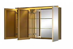 De Aqua Зеркало-шкаф для ванной Алюминиум 120 (AL 507 120 G) золото – фотография-5