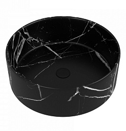 Teymi Раковина накладная в ванную Lina D35 мрамор чёрный матовый T50183 – фотография-1