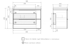 Equil Тумба под раковину Forest 90 2 ящика подвесная орех/графит – фотография-4
