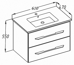 Opadiris Тумба с раковиной Октава 80 – фотография-5