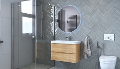 Velvex Тумба с раковиной Clay 80 дуб верона – фотография-6