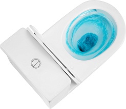 Azario Унитаз-моноблок Nimbus AZ-6080-AP безободковый с бачком с сиденьем микролифт белый – фотография-8