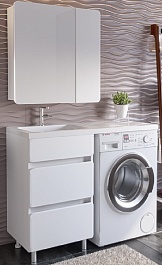 Stella Polare Тумба с раковиной Корделия 110 L под стиральную машину белая – фотография-4