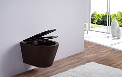 Esbano Унитаз Clavel подвесной безободковый кофе матовый – фотография-6