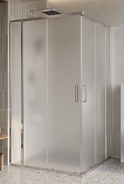 BelBagno Душевой уголок Luce 110/110 LUCE-A-22-90+20-P-Cr профиль хром стекло рифленое – фотография-1