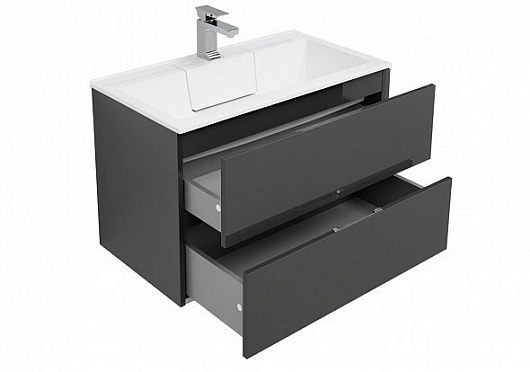 Aquanet Мебель для ванной Алвита 90 серый антрацит – фотография-8