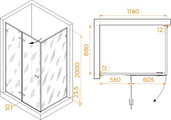 RGW Душевой уголок Stilvoll SV-040Gr 120x90 профиль серый стекло матовое сатинат – фотография-7