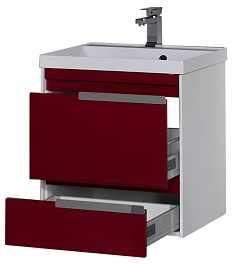 Aquanet Тумба с раковиной "Тиволи 60" бордо – фотография-7