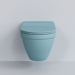 Ambassador Сиденье для унитаза Nord тонкое голубое матовое – фотография-3